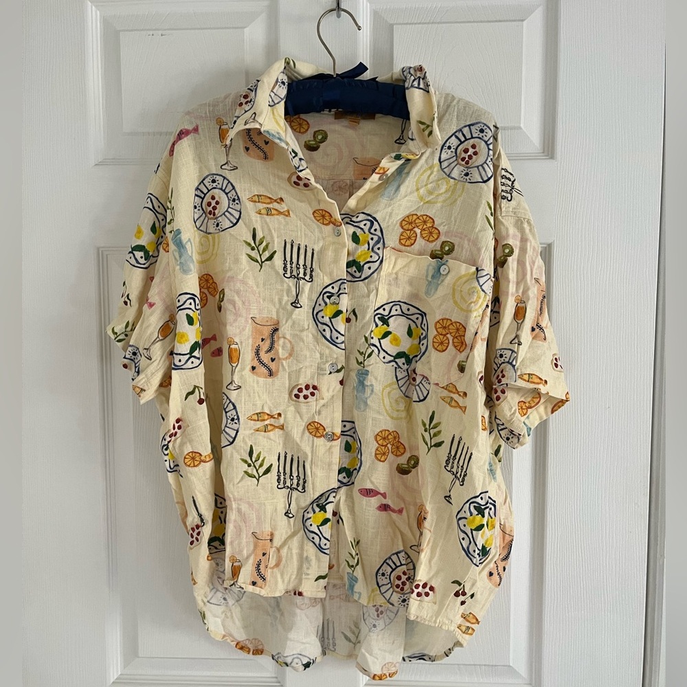 VRG Girl Linen Santorini Button Down Shirt